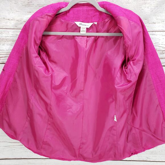 Persona Women's Magenta 100%Silk Single Button Blazer Jacket Size 2 - Picture 5 of 13